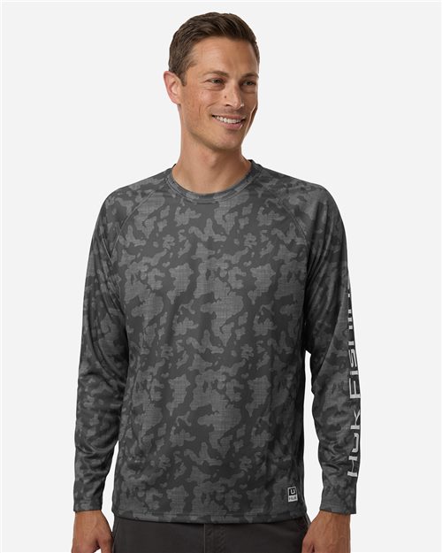 HUK Men's Lopro Running Lakes Long Sleeve T-Shirt - H12L0017 - EMBROIDERED