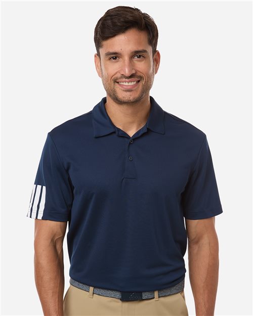 Adidas Men's Performance 3-Stripes Climacool Polo - A719 - EMBROIDERED