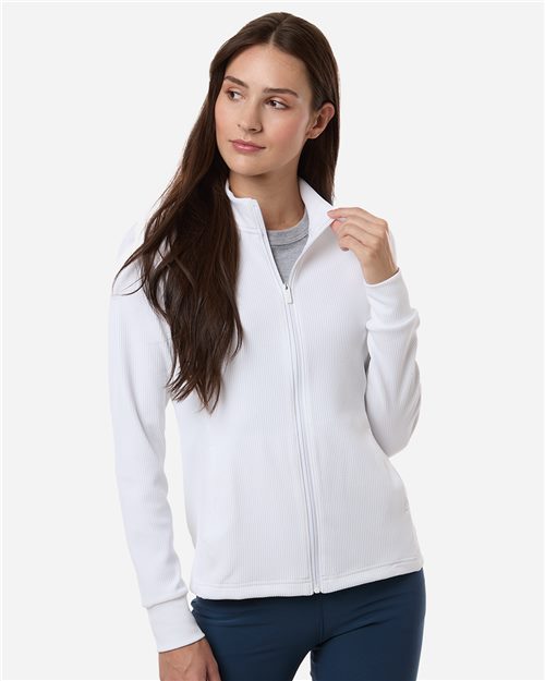 Adidas Women's Performance Textured Full-Zip Jacket - A1015 - EMBROIDERED