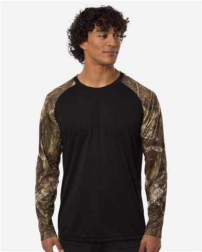 RealTree Unisex Realtree(R) Performance Colorblocked Long Sleeve T-Shirt - RT3104 - EMBROIDERED