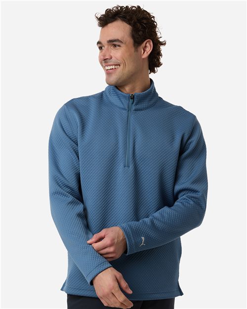 Puma Golf Men's Pebble Quarter-Zip Pullover - 638595 - EMBROIDERED