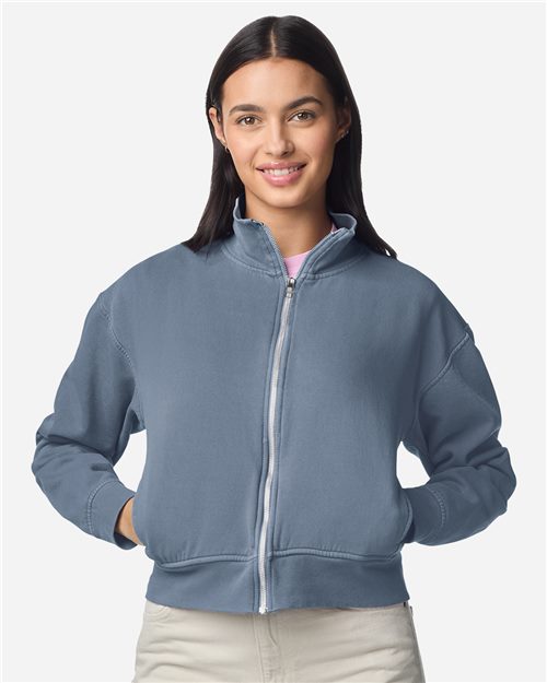 Comfort Colors Women's Garment-Dyed Full-Zip Jacket - 1570L - EMBROIDERED