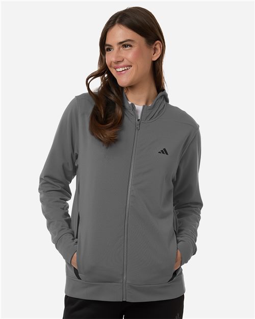 Adidas Women's Game & Go Fleece Full-Zip Hooded Sweatshirt - AT209 - EMBROIDERED