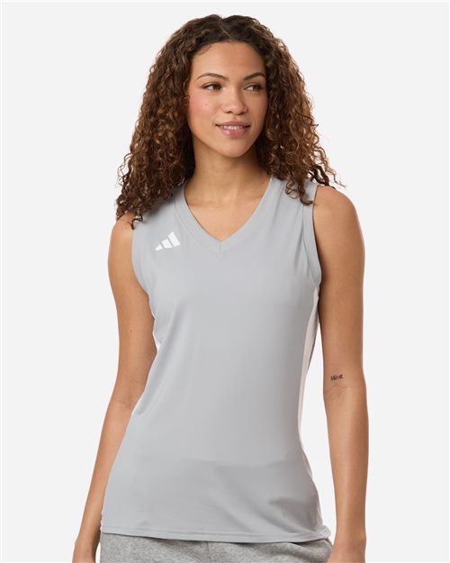 Adidas Women's Quickset V-Neck Sleeveless Jersey - AT120 - EMBROIDERED
