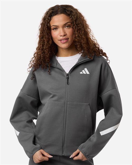 Adidas Women's Z.N.E Full-Zip Hooded Sweatshirt - AT221 - EMBROIDERED