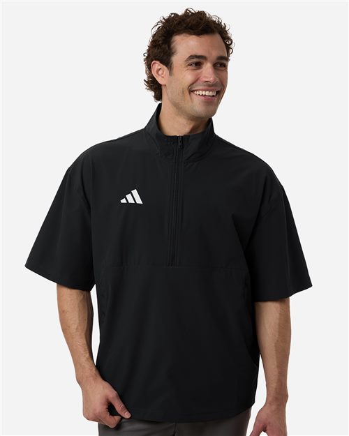 Adidas Men's Short Sleeve Quarter-Zip Pullover - AT505 - EMBROIDERED