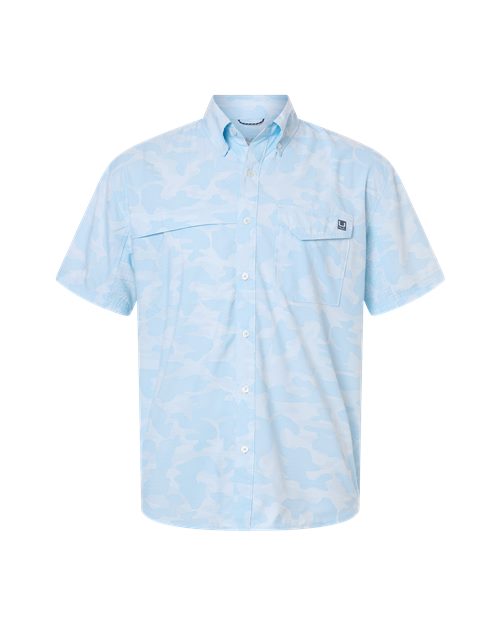 HUK Men's Tidepoint Printed Short Sleeve Shirt - H1500220 - EMBROIDERED