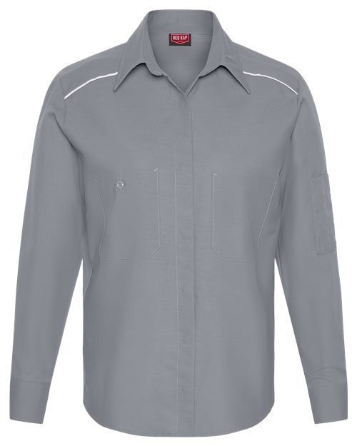 Red Kap Women's Airflow Long Sleeve Work Shirt - SP5A - EMBROIDERED