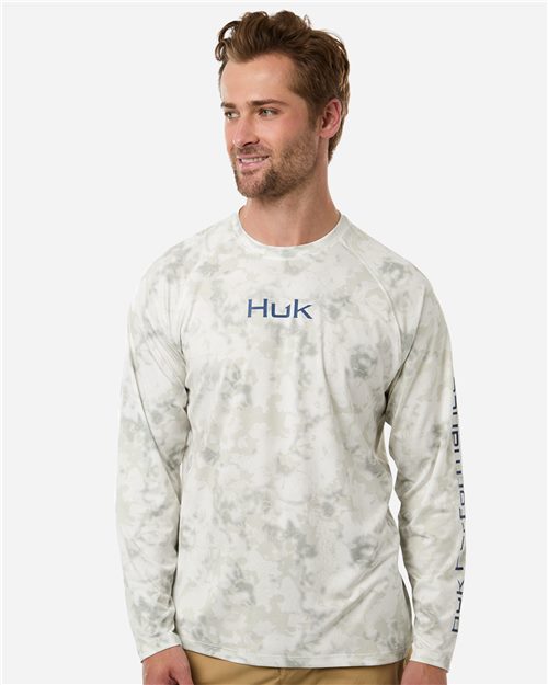 HUK Men's Airweight KS Printed Crewneck Pullover - H1200718 - EMBROIDERED