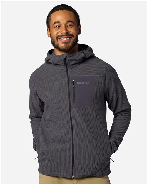 Marmot Men's Air Fleece Hooded Jacket - M16727 - EMBROIDERED