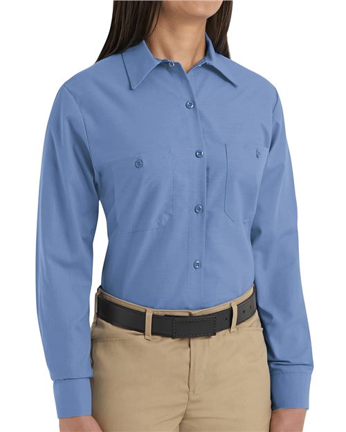 Red Kap Women's Industrial Work Shirt - SP13 - EMBROIDERED