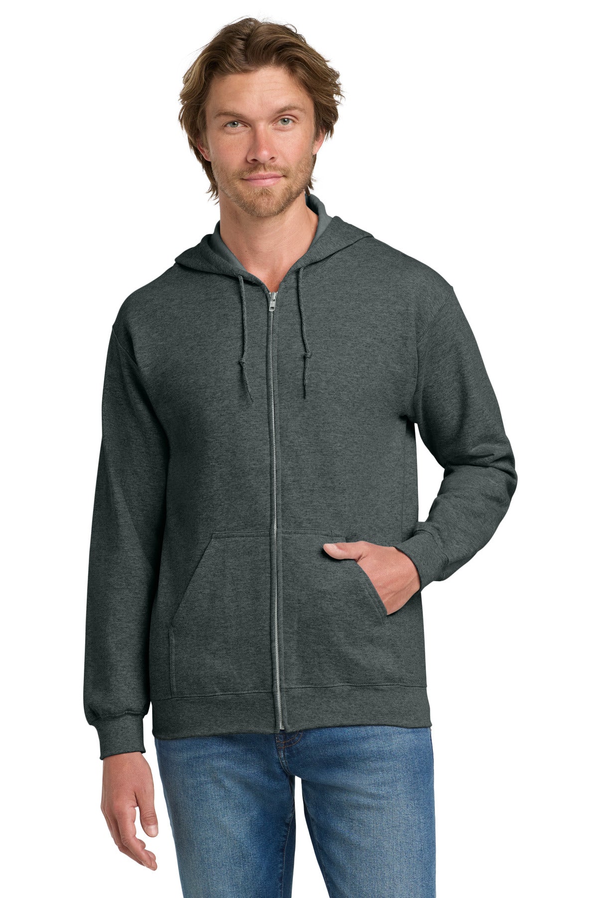 Gildan - Heavy Blend Full-Zip Hooded Sweatshirt. 18600 - EMBROIDERED