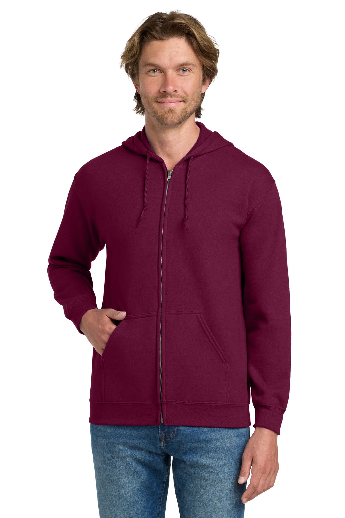 Gildan - Heavy Blend Full-Zip Hooded Sweatshirt. 18600 - EMBROIDERED