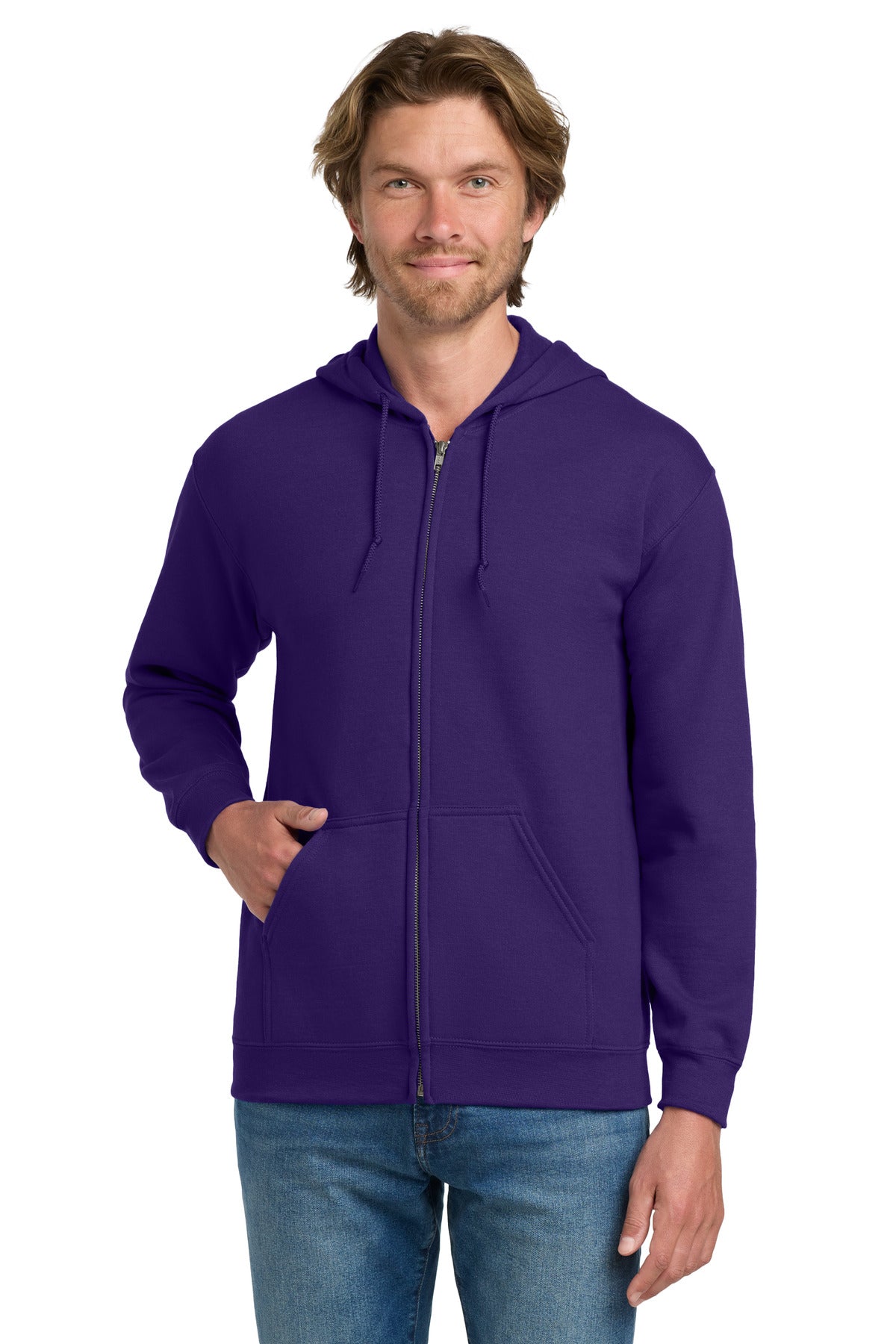 Gildan - Heavy Blend Full-Zip Hooded Sweatshirt. 18600 - EMBROIDERED