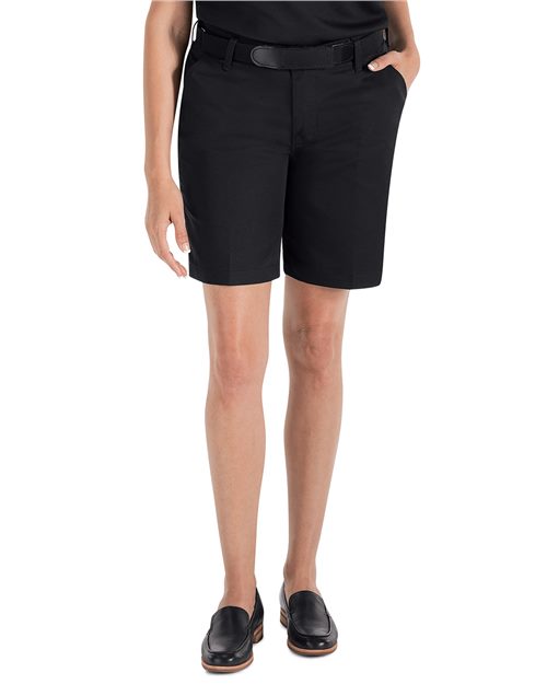 Red Kap Women's Plain Front 8" Shorts - PT27 - EMBROIDERED