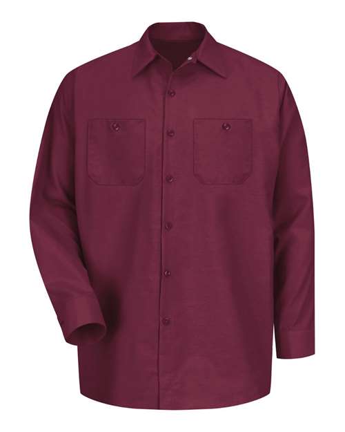 Red Kap Men's Industrial Long Sleeve Work Shirt - SP14 - EMBROIDERED