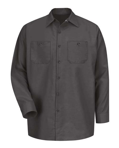 Red Kap Men's Industrial Long Sleeve Work Shirt - SP14 - EMBROIDERED