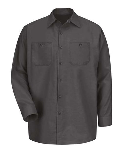 Red Kap Men's Industrial Long Sleeve Work Shirt - SP14 - EMBROIDERED