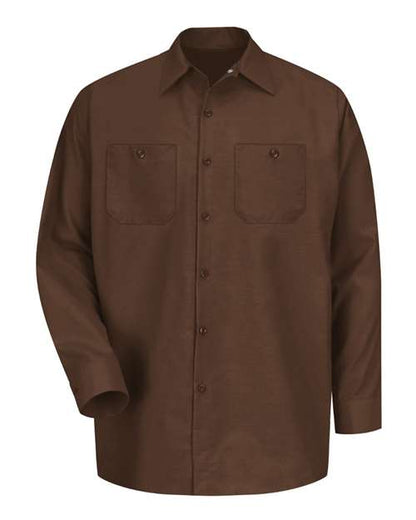 Red Kap Men's Industrial Long Sleeve Work Shirt - SP14 - EMBROIDERED