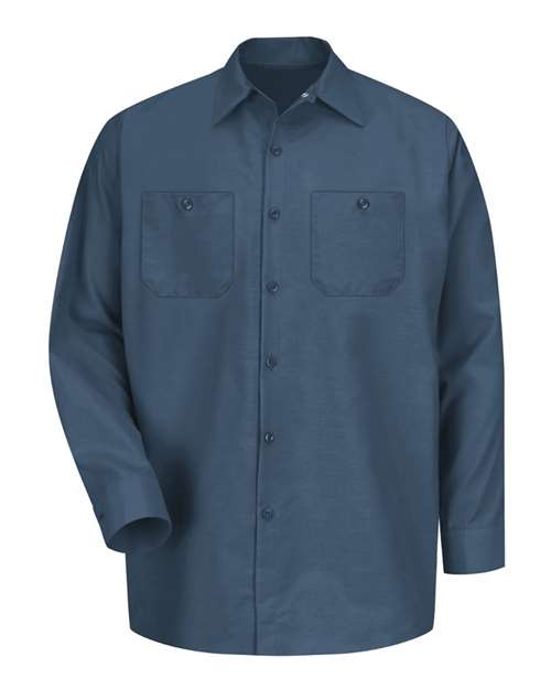 Red Kap Men's Industrial Long Sleeve Work Shirt - SP14 - EMBROIDERED