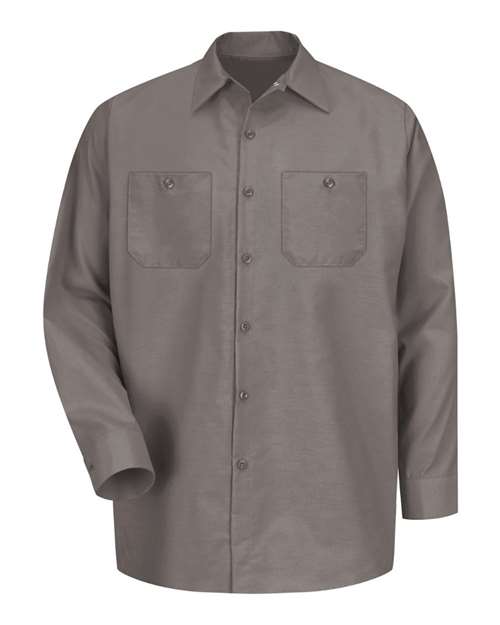 Red Kap Men's Industrial Long Sleeve Work Shirt - SP14 - EMBROIDERED