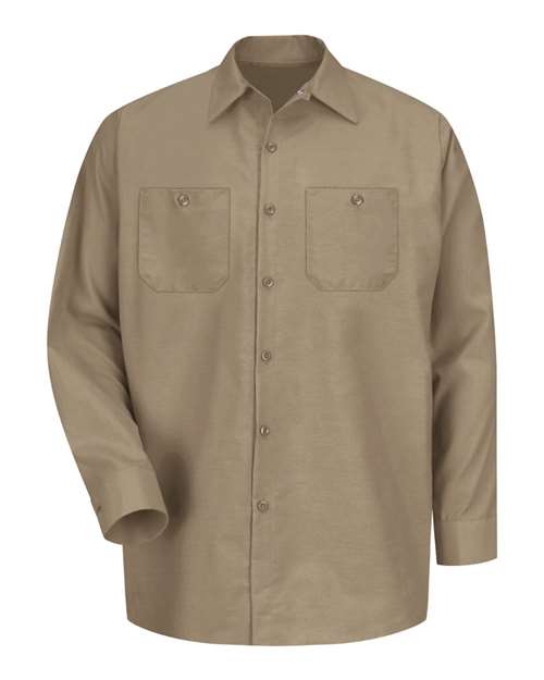 Red Kap Men's Industrial Long Sleeve Work Shirt - SP14 - EMBROIDERED