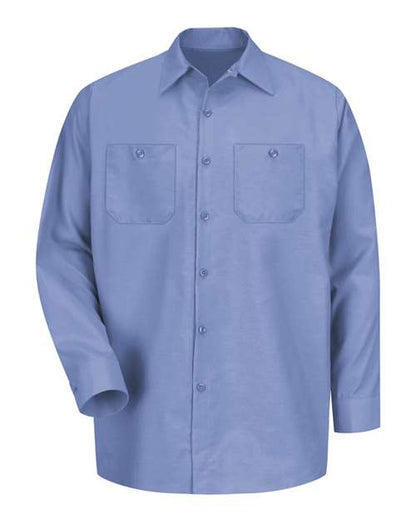 Red Kap Men's Industrial Long Sleeve Work Shirt - SP14 - EMBROIDERED