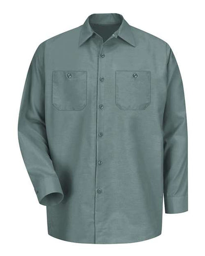 Red Kap Men's Industrial Long Sleeve Work Shirt - SP14 - EMBROIDERED
