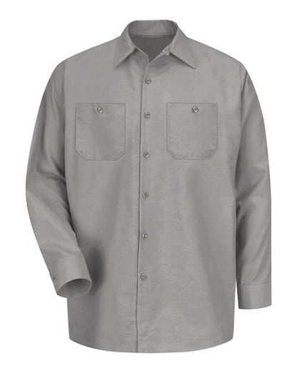 Red Kap Men's Industrial Long Sleeve Work Shirt - SP14 - EMBROIDERED