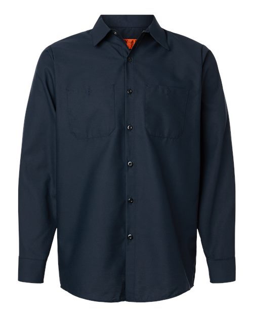 Red Kap Men's Industrial Long Sleeve Work Shirt - SP14 - EMBROIDERED
