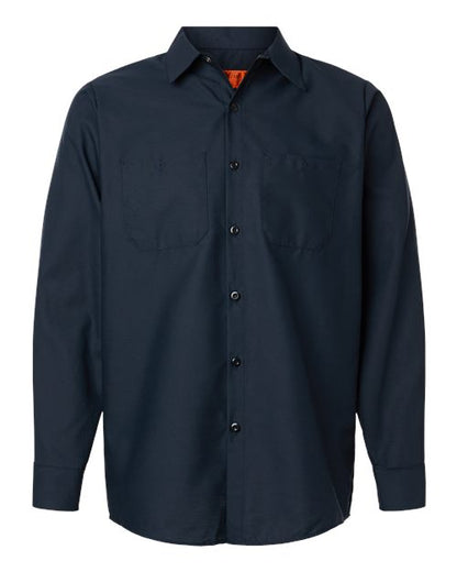 Red Kap Men's Industrial Long Sleeve Work Shirt - SP14 - EMBROIDERED