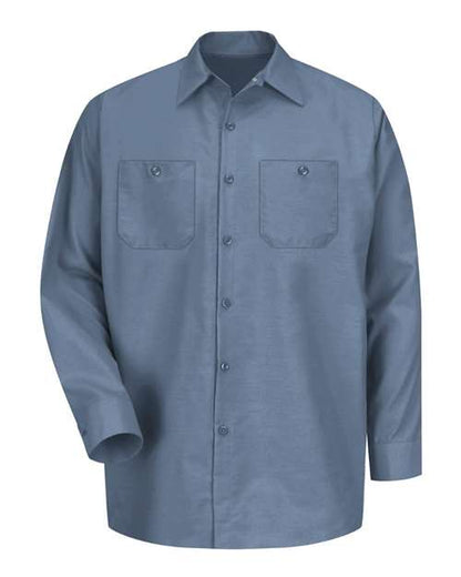 Red Kap Men's Industrial Long Sleeve Work Shirt - SP14 - EMBROIDERED