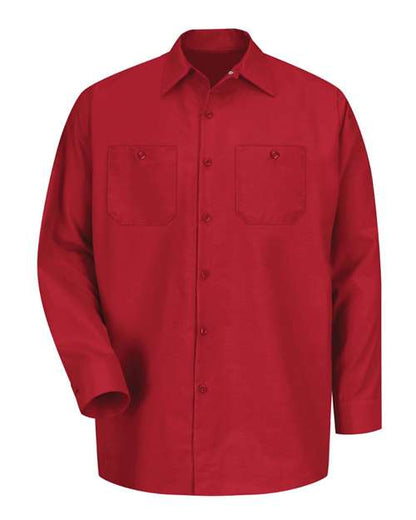 Red Kap Men's Industrial Long Sleeve Work Shirt - SP14 - EMBROIDERED