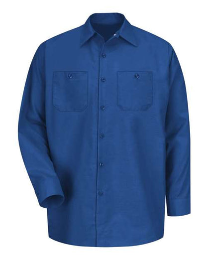 Red Kap Men's Industrial Long Sleeve Work Shirt - SP14 - EMBROIDERED