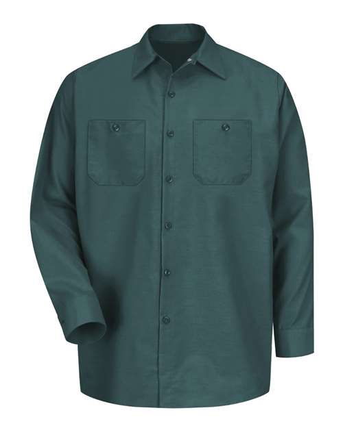 Red Kap Men's Industrial Long Sleeve Work Shirt - SP14 - EMBROIDERED