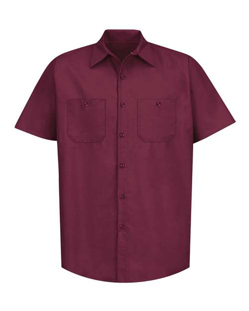 Red Kap Men's Industrial Short Sleeve Work Shirt - SP24 - EMBROIDERED