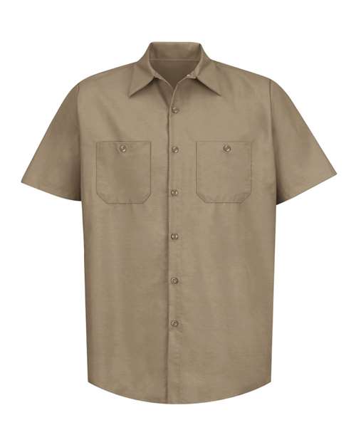 Red Kap Men's Industrial Short Sleeve Work Shirt - SP24 - EMBROIDERED