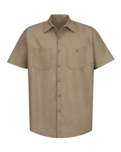 Red Kap Men's Industrial Short Sleeve Work Shirt - SP24 - EMBROIDERED