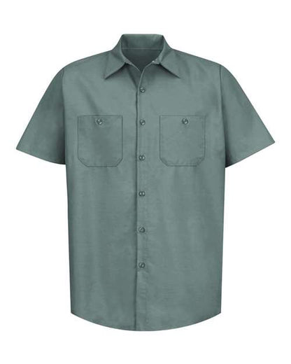 Red Kap Men's Industrial Short Sleeve Work Shirt - SP24 - EMBROIDERED