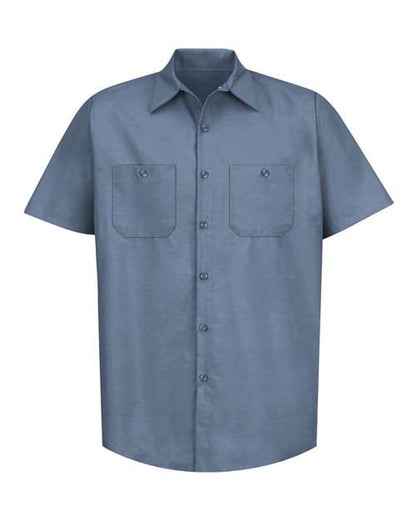 Red Kap Men's Industrial Short Sleeve Work Shirt - SP24 - EMBROIDERED