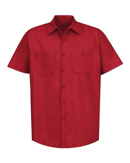Red Kap Men's Industrial Short Sleeve Work Shirt - SP24 - EMBROIDERED