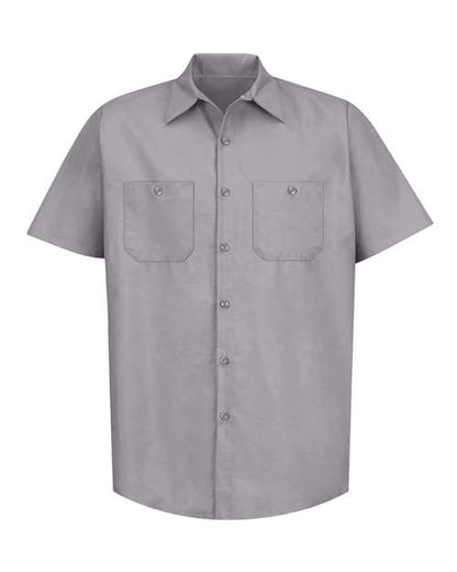 Red Kap Men's Industrial Short Sleeve Work Shirt - SP24 - EMBROIDERED