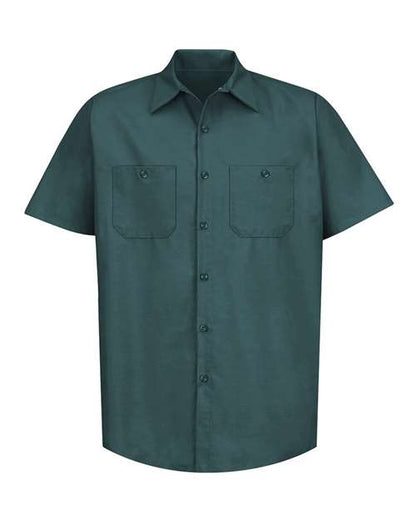 Red Kap Men's Industrial Short Sleeve Work Shirt - SP24 - EMBROIDERED