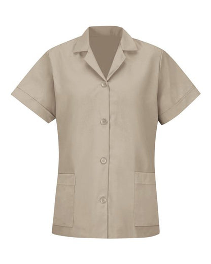 Red Kap Women's Loose Fit Short Sleeve Button Smock - TP23 - EMBROIDERED