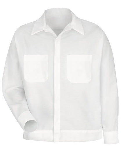 Red Kap Men's Button-Front Shirt Jacket - SP35 - EMBROIDERED