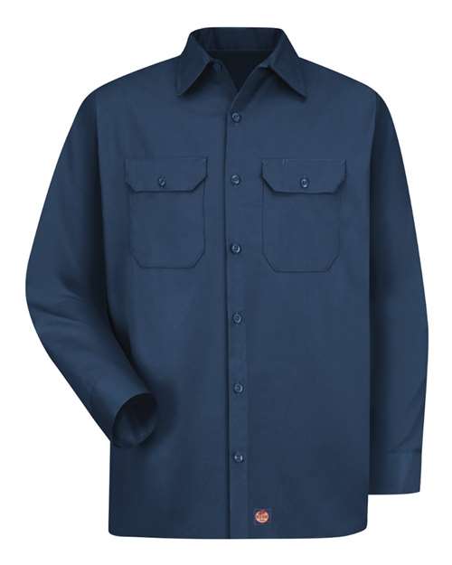 Red Kap Men's Utility Long Sleeve Work Shirt - ST52 - EMBROIDERED