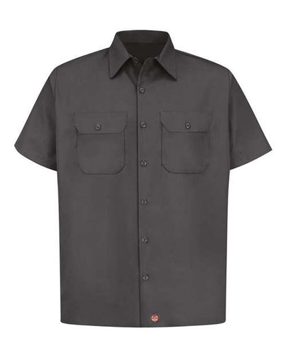 Red Kap Men's Utility Short Sleeve Work Shirt - ST62 - EMBROIDERED