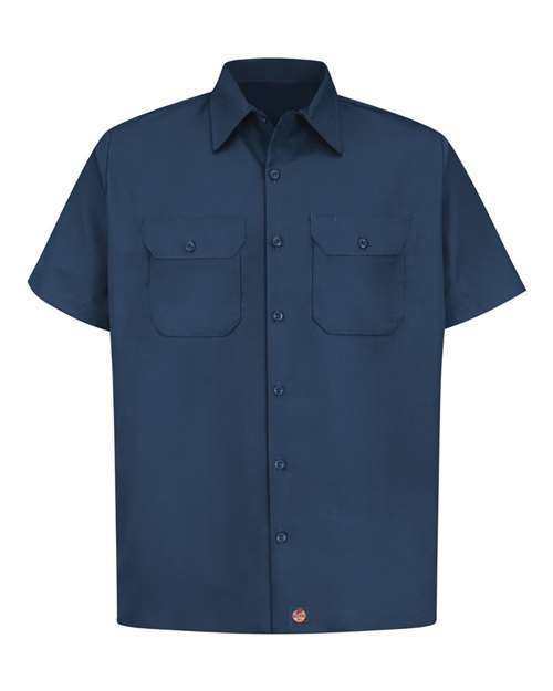 Red Kap Men's Utility Short Sleeve Work Shirt - ST62 - EMBROIDERED