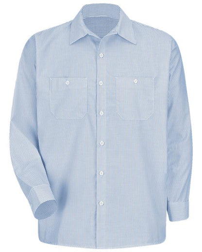 Red Kap Men's Industrial Stripe Work Shirt - SL10 - EMBROIDERED