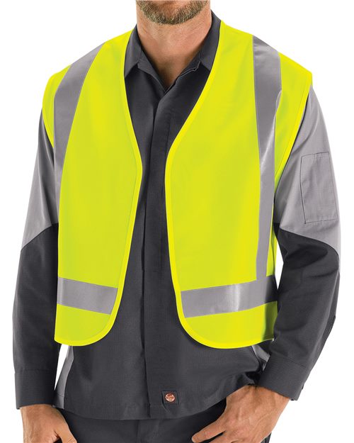 Red Kap Men's High Visibility Safety Vest - VYV6 - EMBROIDERED